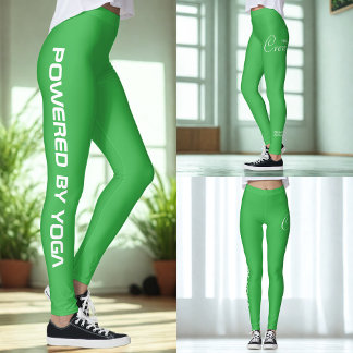 Benutzerdefinierter Druck Yoga-Crew Kelly-Grün Leggings