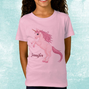 Benutzerdefinierter Einhorn-Girls-T - Shirt - NAME