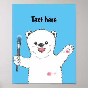 Benutzerdefinierter Eisbär-Tier-Kinderzimmerposter Poster