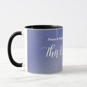 Benutzerdefinierter Eisblauer Glitter-Weihnachtska Tasse