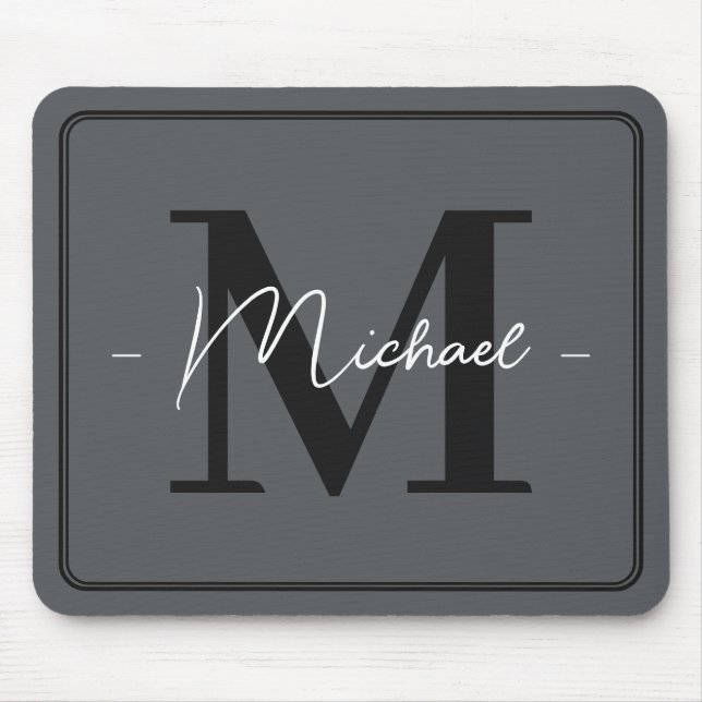 Benutzerdefinierter Eleganter Anthrazitgrauer Anfa Mousepad (Vorne)