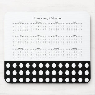 Benutzerdefinierter eleganter Kalender mit Polka-P Mousepad