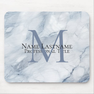 Benutzerdefinierter eleganter Monogram-hellblauer  Mousepad