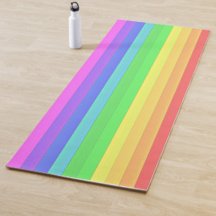Benutzerdefinierter eleganter Streifen Rainbow Col Yogamatte