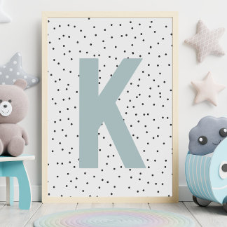 Benutzerdefinierter Erstdruck | Moderne Monogram W Poster