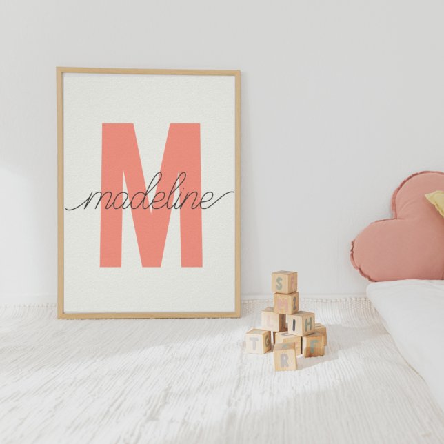 Benutzerdefinierter Erstdruck | Moderne Monogram W Poster (Von Creator hochgeladen)