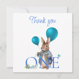 Benutzerdefinierter Erster Geburtstag Hase Danke Karte
