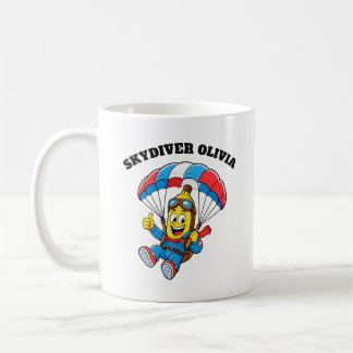 Benutzerdefinierter Fallschirmspringer-Name Lustig Kaffeetasse