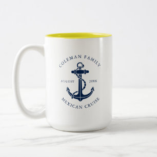 Benutzerdefinierter Familien-Kreuzfahrtschiff-Anke Zweifarbige Tasse
