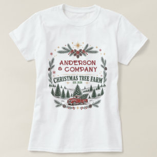 Benutzerdefinierter Familien-Weihnachtsbaumfarm-Na T-Shirt