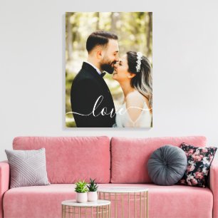 Benutzerdefinierter Familienfoto-Liebe-Schriftzug Leinwanddruck