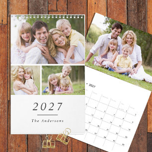 Benutzerdefinierter Familienfoto-Minimalist-2027-K Kalender