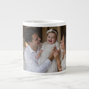 Benutzerdefinierter Familienfoto-Namensbecher - Er Jumbo-Tasse