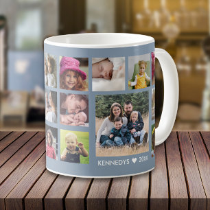 Benutzerdefinierter Familienname 22 Foto-Collage D Kaffeetasse