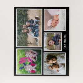 Benutzerdefinierter Familienname 5 FotoCollage Puzzle