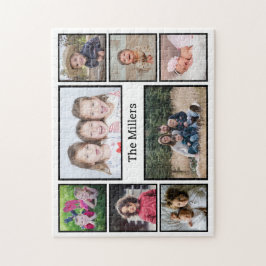 Benutzerdefinierter Familienname 8 FotoCollage Puzzle