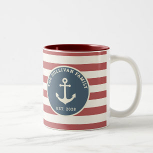 Benutzerdefinierter Familienname American Flag Mod Zweifarbige Tasse