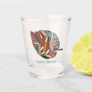 Benutzerdefinierter Familienname Blatt Serene Sava Schnapsglas