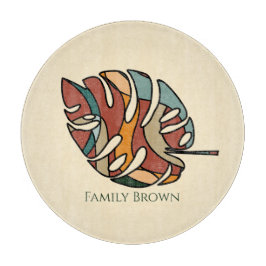 Benutzerdefinierter Familienname Blatt Serene Sava Schneidebrett