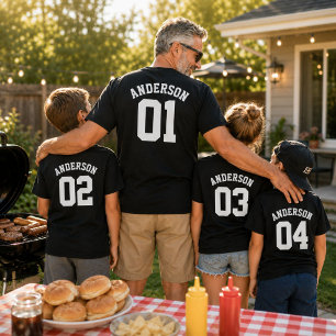 Benutzerdefinierter Familienname Dad Jersey Vaters T-Shirt