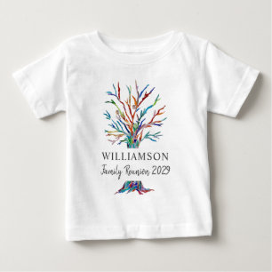 Benutzerdefinierter Familienname Familienstammbaum Baby T-shirt