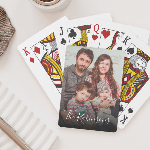 Benutzerdefinierter Familienname Foto Keepake Memo Spielkarten