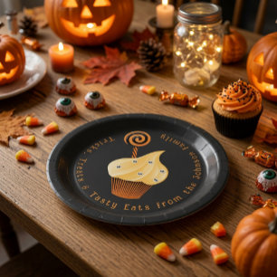benutzerdefinierter Familienname Halloween-Papierp Pappteller