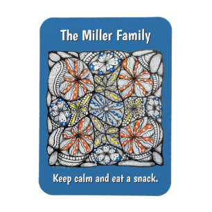 Benutzerdefinierter Familienname Keep Calm und iss Magnet