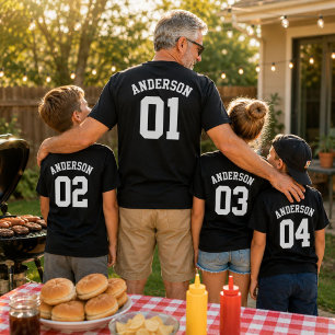 Benutzerdefinierter Familienname Kinder Papa Team T-Shirt