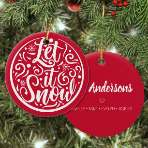 Benutzerdefinierter Familienname lässt es Weihnach Keramik Ornament