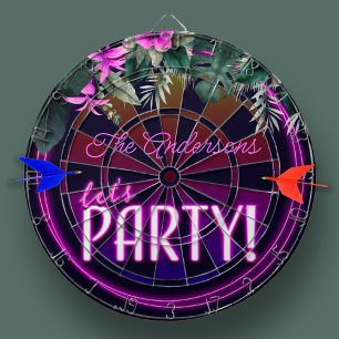 Benutzerdefinierter Familienname Let's Party Pink Dartscheibe