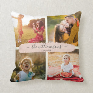 Benutzerdefinierter Familienname Pinselstrich Inst Kissen