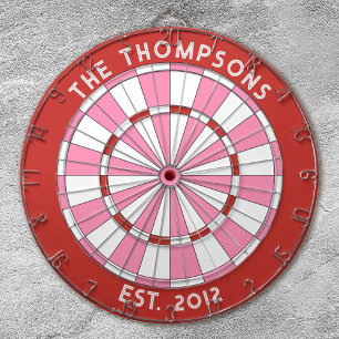 Benutzerdefinierter Familienname Rosa Dartboard Dartscheibe