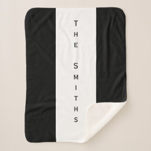 Benutzerdefinierter Familienname Schwarz und Weiß Sherpadecke