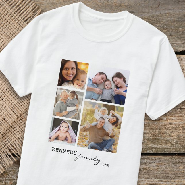 Benutzerdefinierter Familienname Text 5 - FotoColl T-Shirt (Von Creator hochgeladen)