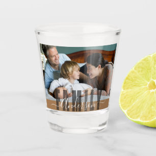Benutzerdefinierter Familienname und Foto Schnapsglas