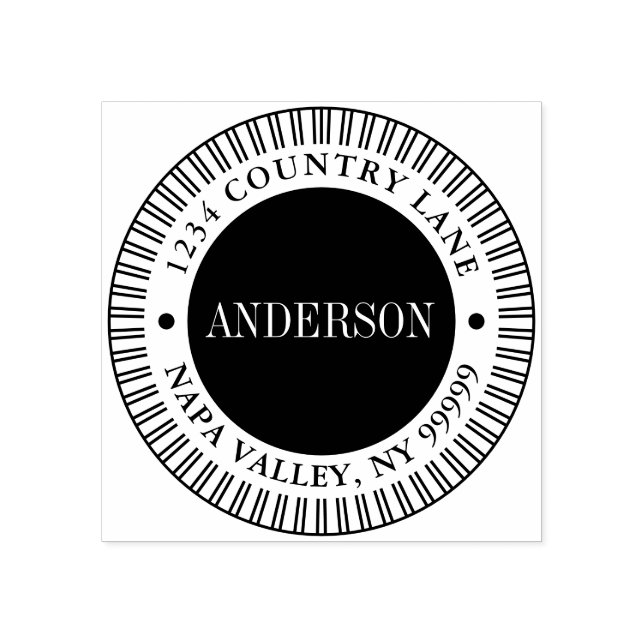 Benutzerdefinierter Familienname und Rücksendeadre Gummistempel (Prägung)