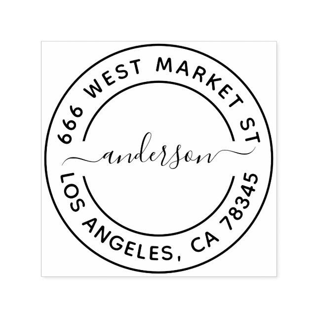 Benutzerdefinierter Familienname und Rücksendeadre Permastempel (Design)