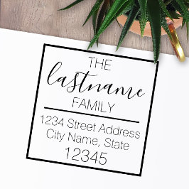 Benutzerdefinierter Familienname und Rücksendeadre Permastempel