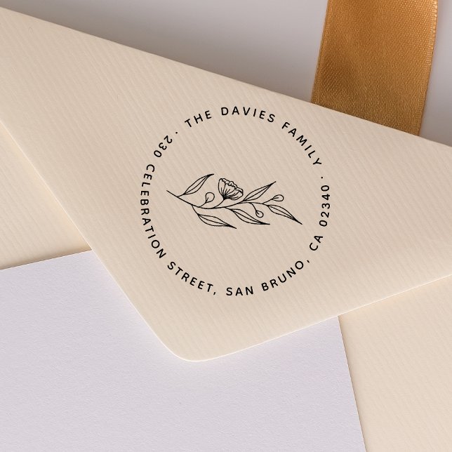 Benutzerdefinierter Familienname und Rücksendeadre Permastempel (Stamp Mock-up)