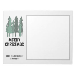 Benutzerdefinierter Familienname Watercolor Weihna Notizblock