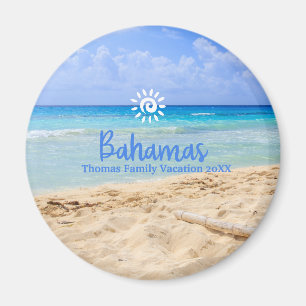 Benutzerdefinierter Familienurlaub Bahamas Strand Magnet