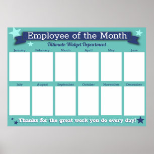 Benutzerdefinierter Farbangestellter des Monats-Fo Poster