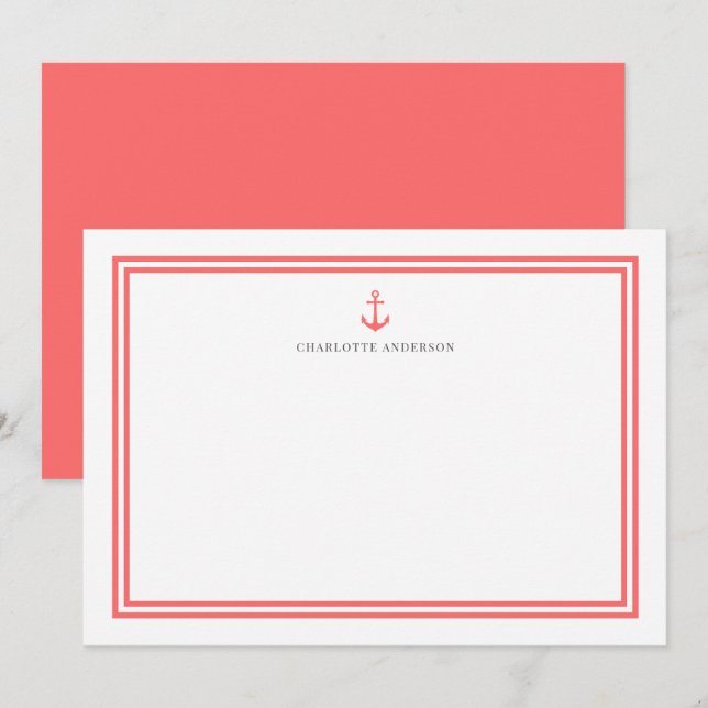 Benutzerdefinierter Farbanker Moderne klassische G Mitteilungskarte (Vorne/Hinten)