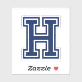 Benutzerdefinierter Farbbuchstabe H sporty Uni Sch Aufkleber