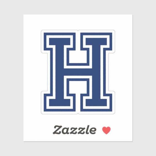 Benutzerdefinierter Farbbuchstabe H sporty Uni Sch Aufkleber (Blatt)