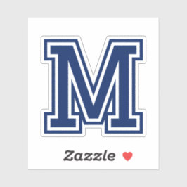 Benutzerdefinierter Farbbuchstabe M sporty Uni Sch Aufkleber