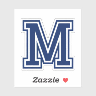 Benutzerdefinierter Farbbuchstabe M sporty Uni Sch Aufkleber