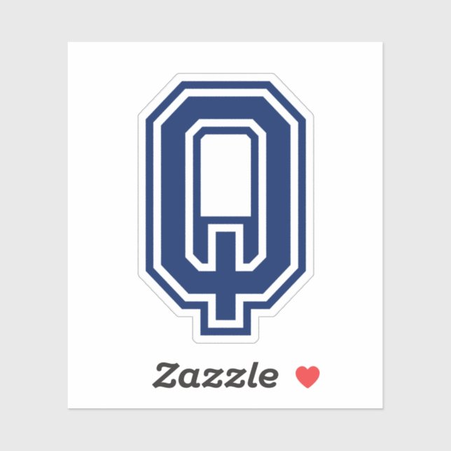 Benutzerdefinierter Farbbuchstabe Q sportive Uni S Aufkleber (Blatt)