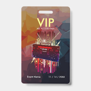 Benutzerdefinierter farbenfroher VIP-Event-Pass mi Ausweis